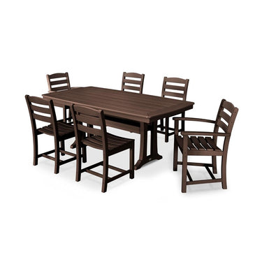 POLYWOOD La Casa Cafe 7 Piece Rectangular Dining Set - Mahogany